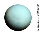 Solar System - Uranus. Isolated planet on white background. Elements of this image furnished by NASA
