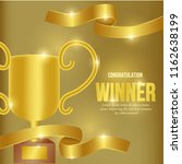 golden trophy winner with... | Shutterstock .eps vector #1162638199