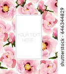 postcard with floral  peony ... | Shutterstock .eps vector #646344829