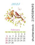 Bird Calendar 2023. Watercolor...
