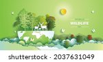 world wildlife day with the... | Shutterstock .eps vector #2037631049
