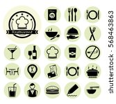 restaurant icon set.vector... | Shutterstock .eps vector #568463863
