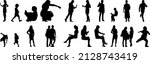 vector silhouettes  outline... | Shutterstock .eps vector #2128743419