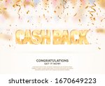cash back 3d golden text on... | Shutterstock .eps vector #1670649223