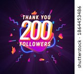 200 followers celebration in... | Shutterstock .eps vector #1864453486