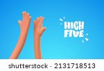 high five 3d cartoon hands... | Shutterstock .eps vector #2131718513