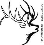 Simple Vector Of Bull Elk Head