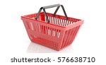 red shopping basket on white... | Shutterstock . vector #576638710