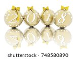 3d illustration. new year 2018... | Shutterstock . vector #748580890
