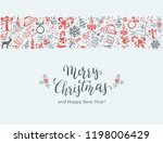 merry christmas with decorative ... | Shutterstock .eps vector #1198006429