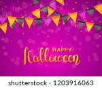 lettering happy halloween on... | Shutterstock .eps vector #1203916063