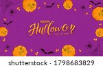 pumpkins on purple halloween... | Shutterstock .eps vector #1798683829
