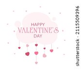 pink hearts and cloud on white... | Shutterstock . vector #2115509396