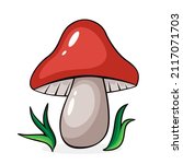 icon of red mushroom. cute fly... | Shutterstock . vector #2117071703