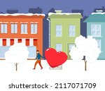valentine's day background and... | Shutterstock . vector #2117071709