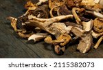 mix dried mushrooms. close up... | Shutterstock . vector #2115382073