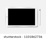 3d mock up white tablet  vector ... | Shutterstock .eps vector #1101862736