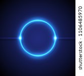 blue neon circular lights on a... | Shutterstock .eps vector #1106485970
