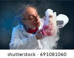 chemist crazy about his experiment smell his experiment