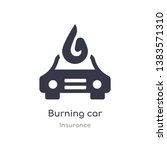 burning car icon. isolated... | Shutterstock .eps vector #1383571310