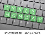 Green Cyber Monday on keyboard