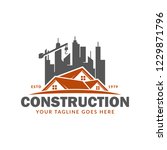 construction logo template ... | Shutterstock .eps vector #1229871796