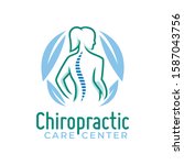 chiropractic logo vector  spine ... | Shutterstock .eps vector #1587043756