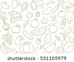 hand drawn fruits and... | Shutterstock .eps vector #531105979