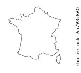 France Map Of Black Contour...