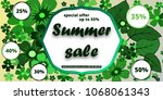  summer banner with paper... | Shutterstock .eps vector #1068061343