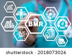 Small photo of Medical concept of BMR Basal Metabolic Rate. Human Overweight Metabolism BMI Control.