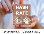 Small photo of Concept of crypto currency hash rate computing technology. Bitcoin BTC hash rate has increase. Mining power has grown.