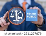 Small photo of Concept of notary public. Professional lawyer work of signing and legalizing paper documents. Notary service.
