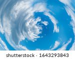 Blue Abstract Spiral Clouds In...
