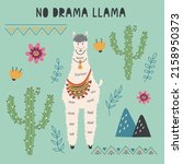 Llama Near The Cacti Of The...