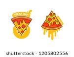 pizza day logotype  line art...