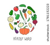 colorful healthy vegetable... | Shutterstock .eps vector #1781152223
