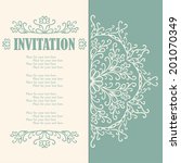 vintage invitation card with... | Shutterstock .eps vector #201070349