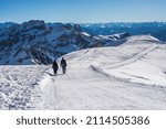 Small photo of Chaserrugg, St. Galen canton, Switzerland-01 25 2022:Winter hiking trail in Switzerland