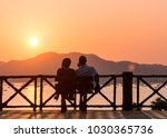 the couple enjoying beatiful sunset,Romantic time of sunset
