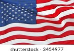 full frame of the us flag flying | Shutterstock . vector #3454977
