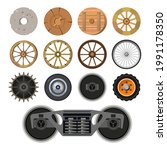 Evolution Of Wheel. Set Vector...
