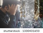 Small photo of confused and frustrated man with data science background. confused man with all technical knowhow, Plexus Network Background