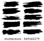 set of black paint  ink brush... | Shutterstock .eps vector #569260279