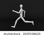 a running drawing doll  3dcg ... | Shutterstock . vector #2039238620