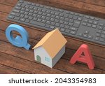 home and computer keyboard ... | Shutterstock . vector #2043354983