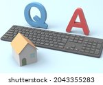 home and computer keyboard ... | Shutterstock . vector #2043355283