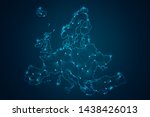 map of europe point scales on... | Shutterstock .eps vector #1438426013