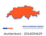 orange map of switzerland on... | Shutterstock .eps vector #2016054629