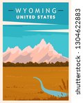 Wyoming Retro Poster. Usa...